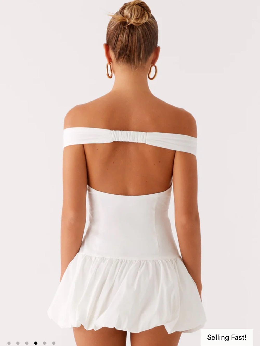 Peppermayo endless romance off shoulder mini dress in white - 4 nwt - Picture 2 of 6
